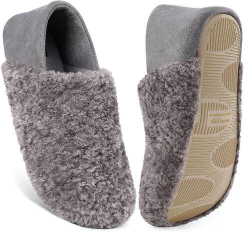 HomeTop Women's Plush Slippers with Collapsible Microsuede Heel Indoor House Shoes in Kuwait