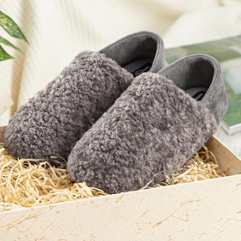 HomeTop Women's Plush Slippers with Collapsible Microsuede Heel Indoor House Shoes in Kuwait