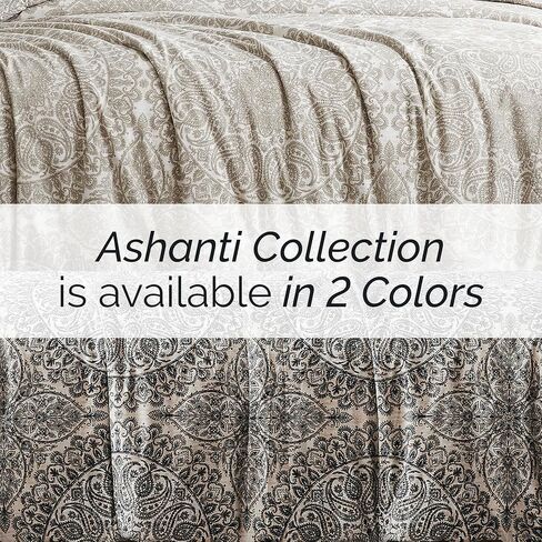 Southshore Fine Living, Inc. Oversized XL/Twin Boho Duvet Cover Set Ultra-Soft Brushed Microfiber Comforter Cover Zipper Closure Includes 1 Twin Duvet & 1 Pillow Sham Wrinkle-Resistant, Ashanti Grey in Kuwait