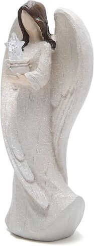 Hodao Angel Decor - Hand-Carved Heart-Holding Angel Statue - Warm Home Decoration, Symbol of Love and Blessings, Perfect in Saudi Arabia