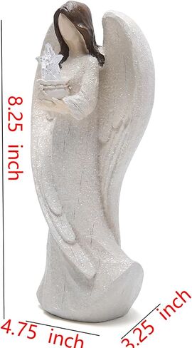 Hodao Angel Decor - Hand-Carved Heart-Holding Angel Statue - Warm Home Decoration, Symbol of Love and Blessings, Perfect in Saudi Arabia