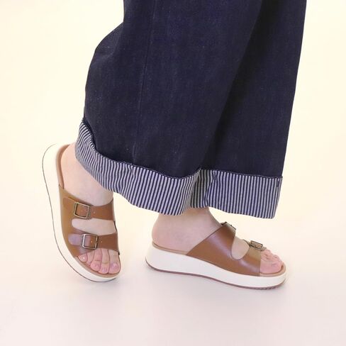 Womens Sandals Platform Double Strap Comfortable Slide for Summer Size 6-11 in Saudi Arabia