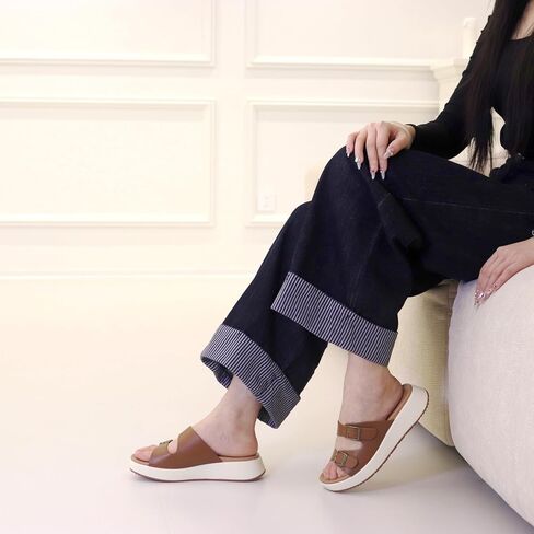 Womens Sandals Platform Double Strap Comfortable Slide for Summer Size 6-11 in Saudi Arabia