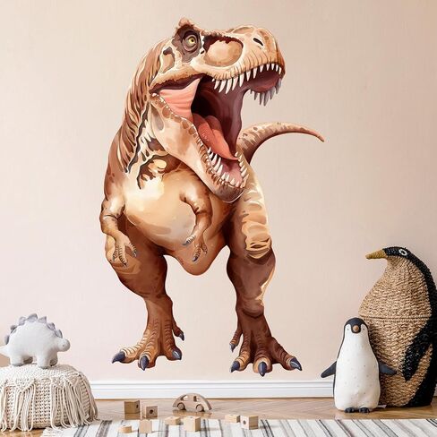 Large Dinosaur Wall Decals, Tyrannosaurus Dino Wall Stickers Vinyl Peel and Stick Wall Decal Self Adhesive Wall Art Sticker for Baby Nursery Kids Room Home Decor (30.7 * 48.8in) in Kuwait