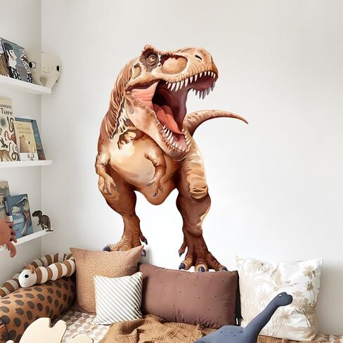 Large Dinosaur Wall Decals, Tyrannosaurus Dino Wall Stickers Vinyl Peel and Stick Wall Decal Self Adhesive Wall Art Sticker for Baby Nursery Kids Room Home Decor (30.7 * 48.8in) in Kuwait