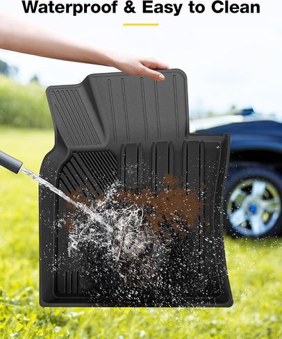 3W Floor Mats for 2024 2025 Toyota Grand Highlander(Include Hybrid)，1-3 Rows Trunk Mat & Seat Back Covers TPE All Weather,Black in Saudi Arabia