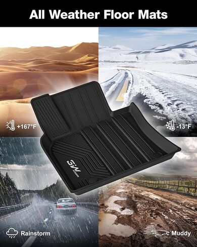 3W Floor Mats for 2024 2025 Toyota Grand Highlander(Include Hybrid)，1-3 Rows Trunk Mat & Seat Back Covers TPE All Weather,Black in Saudi Arabia