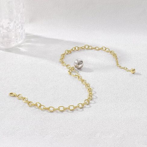 KissYan Gold Beaded Necklace for Women, 14K Gold Plated Chunky Big Ball Beads Chain Choker Necklace Statement Fashion Jewelry Gifts in Kuwait