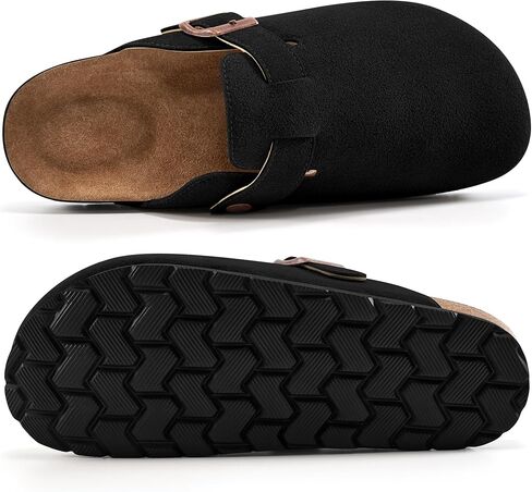 Alicegana Clogs for Women Cork Footbed - Comfortable Slip on Suede Mules Trendy Casual Potato Shoes Closed Toe Sandals in Kuwait