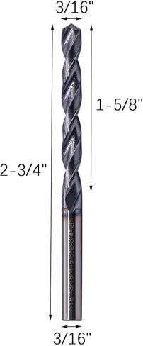 أفضل بنيات 2pcs 1/4 "بتات الحفر الصلبة للكربيد - المغلفة ، 2 بتات تونغستن كربيد تويست تويست ، زاوية 118 درجة ، قطر الحفر 1/4" ، 2 "طول الفلوت ، 3-1/4" الطول الكلي in Saudi Arabia