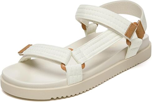 Rihero Women's Flat Sandals Comfortable Open Toe Adjustable Strap Walking Footbed Sandals in Kuwait