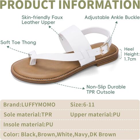 Luffymomo Women's Thong Flat Sandals قابلة للتعديل في الكاحل الصيفي الصيفي الصياد غير الرسمي أحذية الصياد in Kuwait
