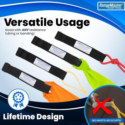 RangeMaster Thera-Loop Banding & Tubing Door Anchors │ Non-Slip │ Complements Exercise Bands or Tubes │ Great for Exercising and Strengthening Activities | Multi-Purposes Door Anchors in Kuwait