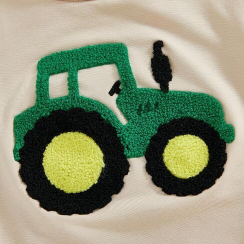 Baby Boy Summer Romper Outfit Newborn Tractor Bubble Romper Short Sleeve T-Shirt Onesie Bodysuit Farm Clothes in Saudi Arabia