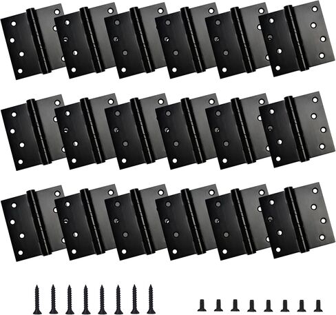 4.5 inch X 4.5 inch Heavy Duty Commercial Door Hinge, Black Hinges with Silent Steel Plain Bearing, 3 mm Thickness Stainless Steel, Square Corner with 144 Screws 18 (Pack) in Saudi Arabia