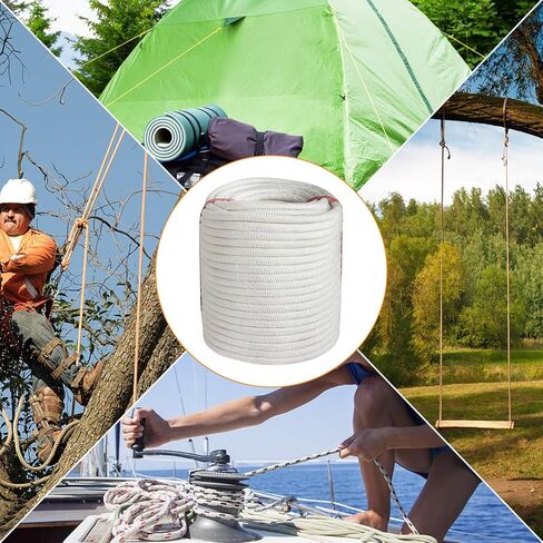 3/8 inch Braid Polyester Rope,Arborist Rigging Rope 164 ft,3520lbs Breaking Strength Strong Pulling Rope for Climbing,Camping,Sailing,Swings, etc. (Orange) in Kuwait