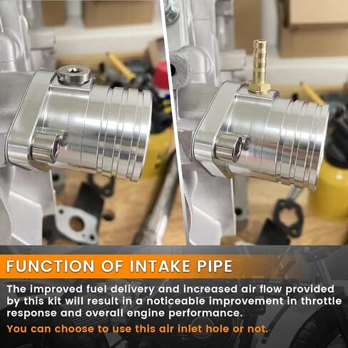 Racing Intake Pipe Inlet Manifold Adapter Kit for Predator 301cc 420cc 459cc GX340 GX390 GX270 11Hp 13Hp Engine VM34 Carburetor Mini Bike Go Kart Lawnmower Powersports Parts Black in Kuwait