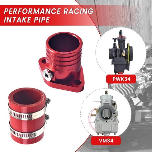 Racing Intake Pipe Inlet Manifold Adapter Kit for Predator 301cc 420cc 459cc GX340 GX390 GX270 11Hp 13Hp Engine VM34 Carburetor Mini Bike Go Kart Lawnmower Powersports Parts Black in Kuwait
