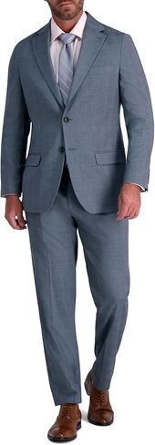 J.M. Haggar Men's Premium Stretch Tailored Fit Subtle Pattern Suit Separates Jackets, Medium Taupe-Pant in Kuwait