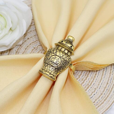 Pagoda Napkin Rings Set of 12 Gold Metal Napkin Holders for Wedding Christmas Easter Fall Halloween Thanksgiving Dinner Table Decoration in Saudi Arabia