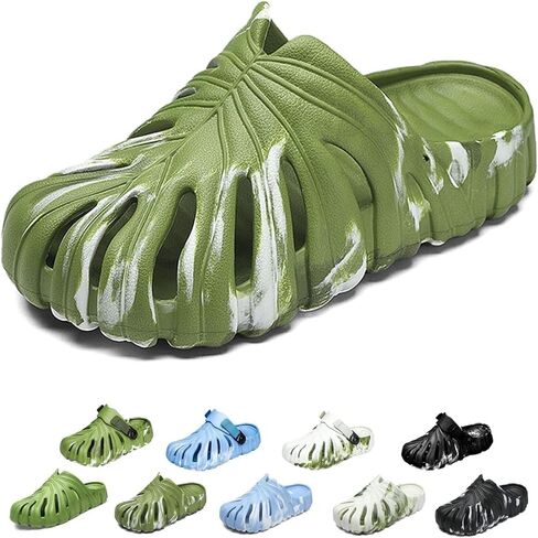 أحذية Monstera المتنوعة للنساء والرجال ، Monstera Leaf Pattern Slippers الصيف ، شرائح طباعة نبات ناعمة مضادة للانزلاق in Kuwait