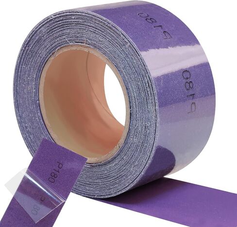 AUSTOR Premium 120 Grit PSA Purple Film Ceramic Longboard Sandpaper Roll, 2-3/4" x 20 Yards Sanding Sheet Self-Adhesive Sand Paper Roll for Auto Wood Air File Sanders Hand Sanding Blocks in Saudi Arabia