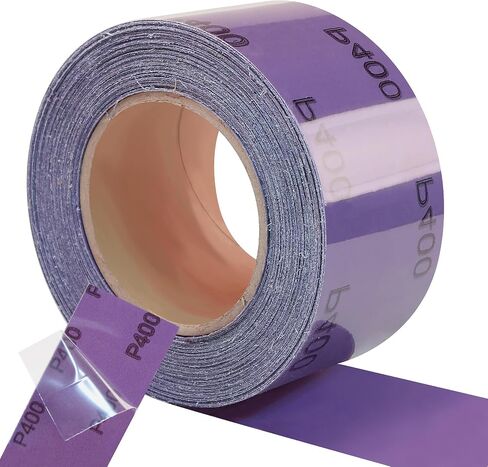 AUSTOR Premium 120 Grit PSA Purple Film Ceramic Longboard Sandpaper Roll, 2-3/4" x 20 Yards Sanding Sheet Self-Adhesive Sand Paper Roll for Auto Wood Air File Sanders Hand Sanding Blocks in Saudi Arabia