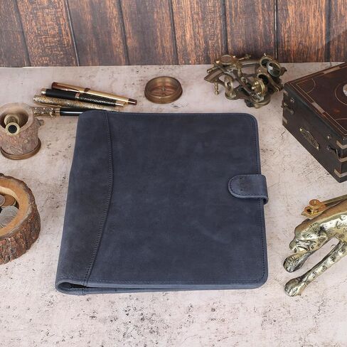 Leather Padfolio Legal Pad Portfolio Organizer | Handmade Executive Notebook Binder | Heavy Duty Full Grain Cow Hide Resume Interview Folio for Men Women, Rustic Note Book Folder Brown in Saudi Arabia