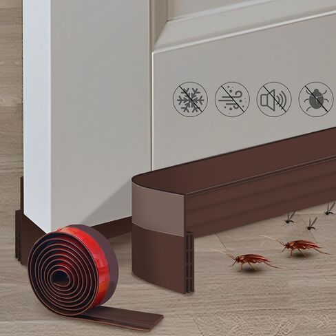 Premium Door Draft Stopper for Bottom of Door, Under Door Sweep for Exterior & Interior Doors. Under Door Noise and Light and Bug Blocker. Door Strip Ideal for Keeping Out Cold, 2" W x 39" L, Black in Saudi Arabia