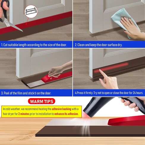 Premium Door Draft Stopper for Bottom of Door, Under Door Sweep for Exterior & Interior Doors. Under Door Noise and Light and Bug Blocker. Door Strip Ideal for Keeping Out Cold, 2" W x 39" L, Black in Saudi Arabia