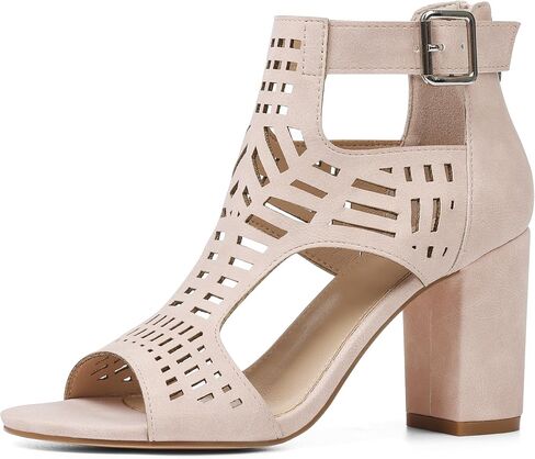 AOSPHIRAYLIAN Chunky Heeled Sandals for Womens Bohemian Cutout Open Toe Summer Block Heeled Party Sandals in Saudi Arabia