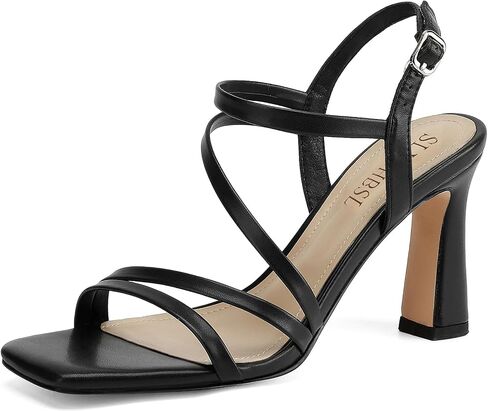 Strappy Heels for Women Dressy Heeled Sandals Square Toe Heels with Ankle Strap Chunky High Heels in Saudi Arabia