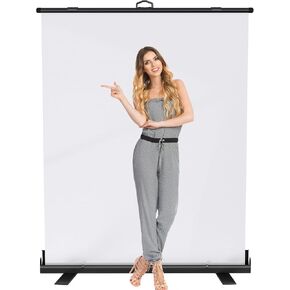 Wasjoye شاشة خلفية بيضاء قابلة للطي-79 × 59 في Professional Pane Pane Panel Plant Locking Procession Background Background Background For Video Confer