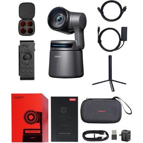 OBSBOT Tail Air Single-Unit Complete Set, AI Tracking PTZ Camera with APP, Gesture Control, HDMI/USB-C/Wireless Webcam, Video Camera Live Streaming for Church, Worship, Sports.
