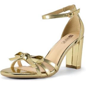 IDIFU IN3 High Heels Chunky Block Open Toe Bow Heels Wedding Bridal Prom Party Evening Homecoming Dress Shoes for Women Comfortable Cute Heeled Sandals Ankle Strap Round Toe Heels in Kuwait