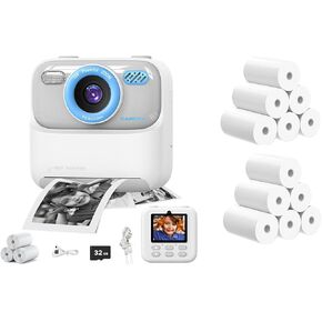 Instant Print Camera Kit with 15 Rolls Printing Paper