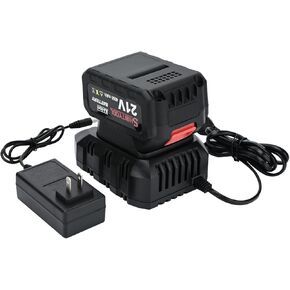 21v Lithium Battery and Single Port Rapid Charger Base - 4.0 Ah Battery with Charger Adapter Led Indicator Compatible with Leaf Blower by SHINTYOOL