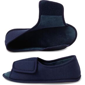 WALKFUN Men's and Women's Diabetic Shoes Open Toe Memory Foam Slippers Adjustable Closure Non-slip House Shoes