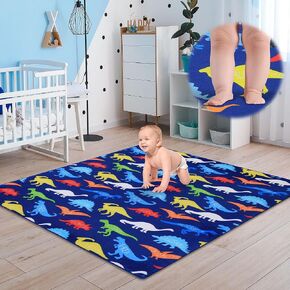 BALAPET Memory Foam Baby Play Mat for Playpen, Soft Velvet Tummy Time Mat with Non-Slip, Thick&Large Crawling Mat for Floor for Infant,Babies and Toddler Crawling