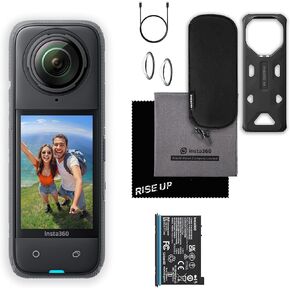 Insta360 X4 Waterproof 8K 360 Action Camera Kit | Live Stream, AI Editing, 72MP 360 Photo, 4K Wide-Angle Video Camera