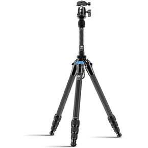 SIRUI AM-284 Carbon Fiber Tripod Kit for Travel with 360° Ballhead B-00K and Column Center SL-200，Loads up 33LB, Max Height 62.6“