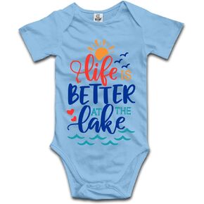DOQOSESHY Life is Better at The Lake Baby Climbing Bodysuit Sleeveless/Long Sleeve/Short sleeve Rompers