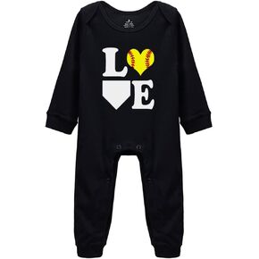 أحب لعبة Softball Usisex Baby Crawl Suit rompers outfits