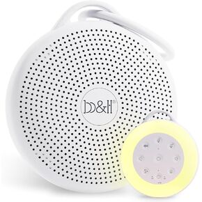 b&h Portable White Noise Sound Machine for Baby, Kids & Adult, 24 Soothing Sounds, Bluetooth Speaker, 3 Timers & 9 Colors Night Light, Noise Sleep Machine for Baby Car Seat and Bassinet