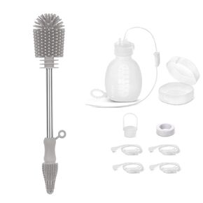 haakaa Supplemental Feeding Tube & Pouch Set,Baby Supplemental Nursing System,SNS Breastfeeding System&Cleaning Brush
