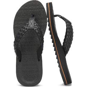 Flip Flops for Womens Arch Support Leather Braided Beach Sandals Comfortable Summer Pool Thong Slides Shoes Slip on