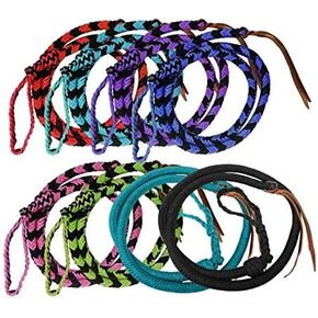 Showman 4 1/2' Braided Nylon Over & Under Whip w/Leather Popper