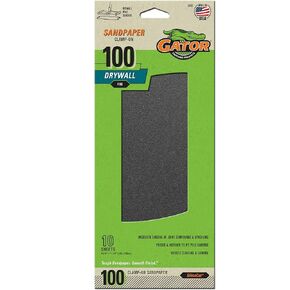 Gator 7106 Fine 100-Grit Drywall Sheet Sandpaper, 4.25 x 11.25 Inch, 10 Sheets