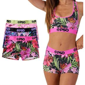 PSD Womens Dark Jewel Boy Shorts Underwear for Women - Mixed Print Pack of Boyshort Underwear - 3 Pack Cotton Boyshort Underwear for Women, Women's Boy Shorts for Women Cotton in Kuwait