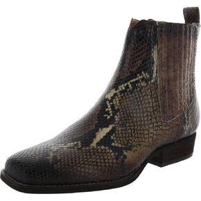 ZODIAC Womens Arrow Leather Square Toe Chelsea Boots Brown 7.5 Medium (B,M)
